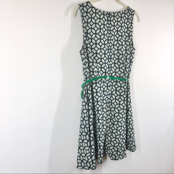 Poema Sleeveless Sheath Dual Pattern Front Belted - Picture 8 of 9